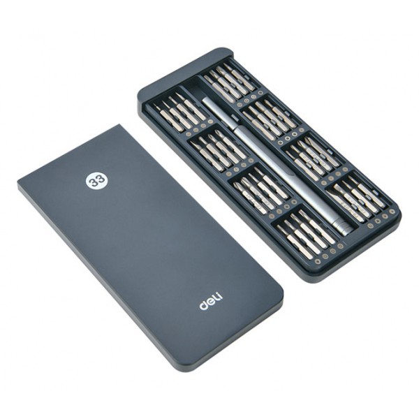 DELI σετ κατσαβίδι ακριβείας DL241033 με 32 μύτες, με θήκη, 33τμχ - 