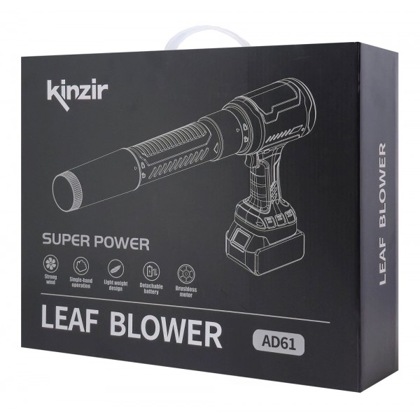 KINZIR ηλεκτρικό air duster AD61, 800W, 2000mAh, Brushless, μαύρο