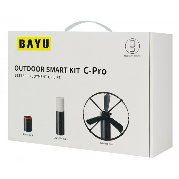 BAYU camping kit με powerbank/ανεμιστήρα/φωτιστικό/συσκευή για κουνούπια C-Pro