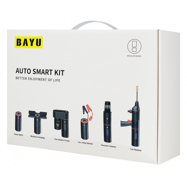 BAYU car kit με εκκινητή μπαταρίας/συμπιεστή αέρος/πιστόλι πλυσίματος/σκουπάκι αυτοκινήτου E-Pro C