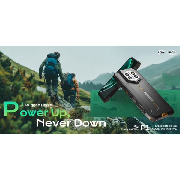ONERUGGED smartphone P1, 6.56", 8/128GB, 5800mAh, IP68/MIL-STD 810H/Atex Zone 2, μαύρο - ONERugged
