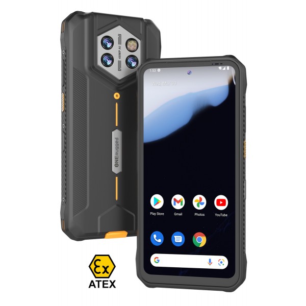 ONERUGGED smartphone P1, 6.56", 8/128GB, 5800mAh, IP68/MIL-STD 810H/Atex Zone 2, μαύρο - ONERugged