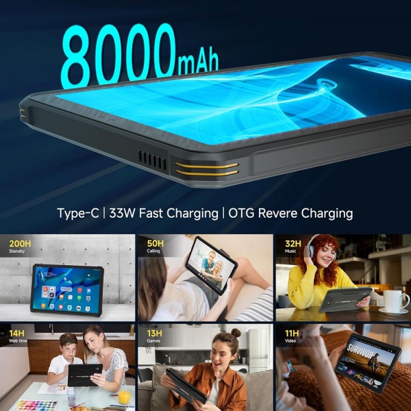 ONERUGGED tablet T1, 8.68", 8/128GB, 4G, 8000mAh, IP68/MIL-STD 810H/Atex Zone 2, μαύρο