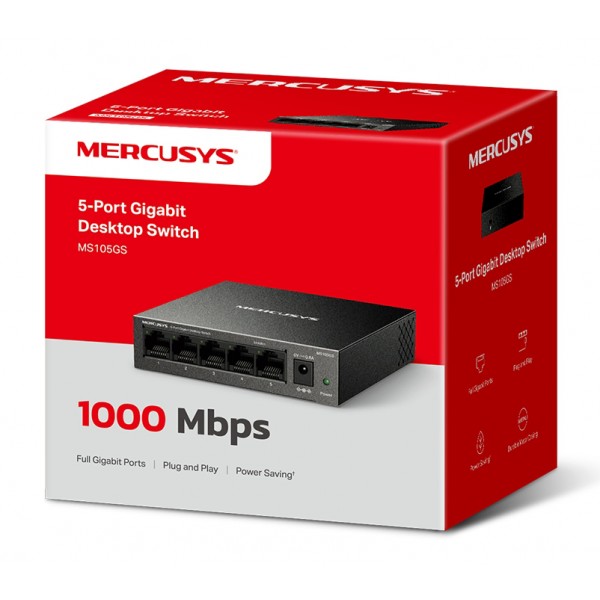 MERCUSYS desktop switch MS105GS, 5x Gigabit θύρες, V2.0
