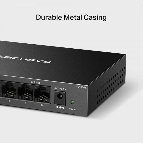 MERCUSYS desktop switch MS108GS, 8x Gigabit θύρες, V1.0