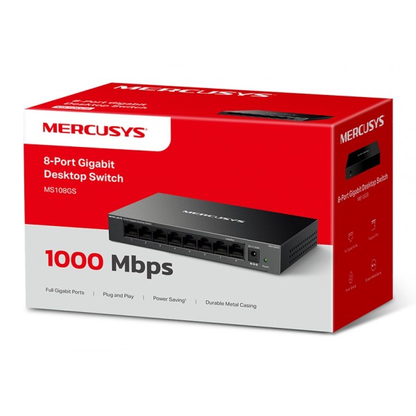 MERCUSYS desktop switch MS108GS, 8x Gigabit θύρες, V1.0