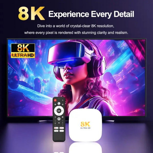 H96 MAX TV Box M2 Plus, 8K, 4/32GB, WiFi 6, Bluetooth, Android 14 - H96 MAX