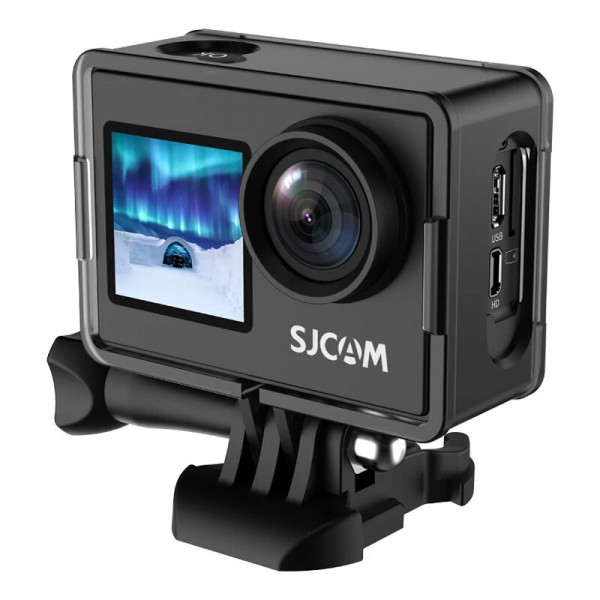 SJCAM action camera SJ4000 Dual Screen, 2x οθόνες, 16MP/4K, WiFi, αδιάβροχη θήκη, μαύρη