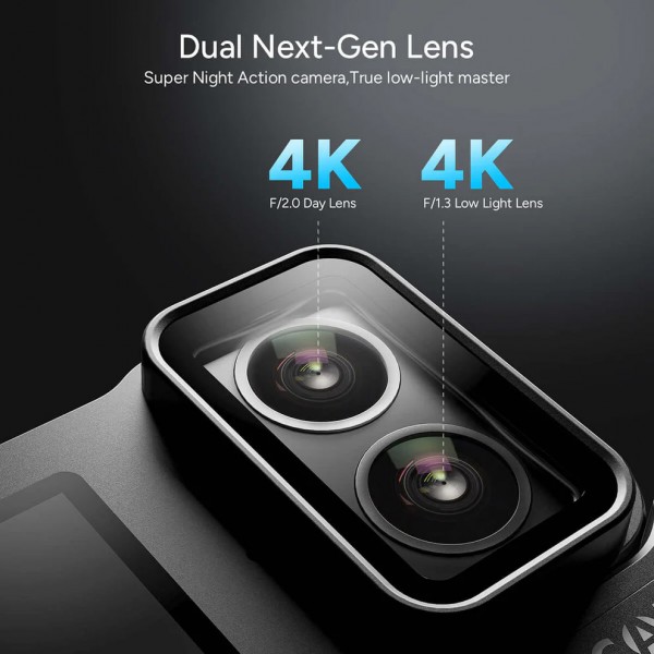 SJCAM action camera SJ20 με 2x φακούς, 2x οθόνες, 20MP/4K, WiFi, αδιάβροχη θήκη, μαύρη - Εικόνα & Ήχος
