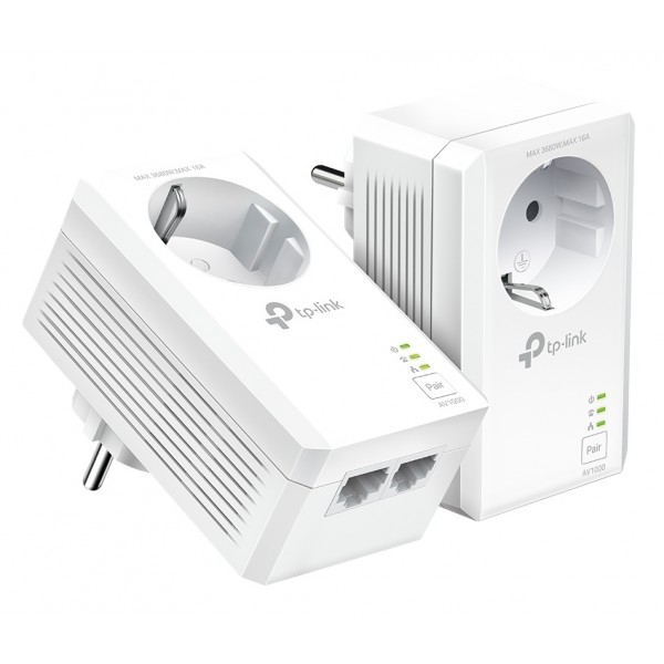 TP-LINK powerline kit TL-PA7027P KIT, passthrough, AV1000 1000Mbps, V1.0 - 