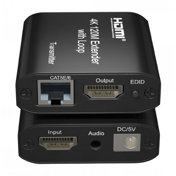 POWERTECH HDMI video extender CAB-H195 μέσω καλωδίου RJ45, 4K/30Hz, με loop, έως 120m