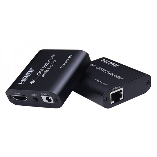 POWERTECH HDMI video extender CAB-H195 μέσω καλωδίου RJ45, 4K/30Hz, με loop, έως 120m - Αξεσουάρ Εικόνας