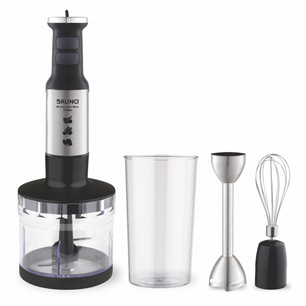 BRUNO ραβδομπλέντερ BRN-0250, 1700W Σετ 3 σε 1, ρυθμιζόμενη ταχύτητα, 4 λεπίδες, inox-μαύρο - Συσκευές Κοπής, Μίξης, Ανάδευσης