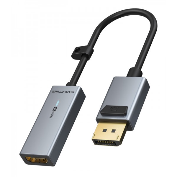 CABLETIME αντάπτορας DisplayPort σε HDMI CT-AV589-P02G4K60, 4K/60Hz, γκρι - CABLETIME