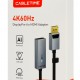 CABLETIME αντάπτορας DisplayPort σε HDMI CT-AV589-P02G4K60, 4K/60Hz, γκρι