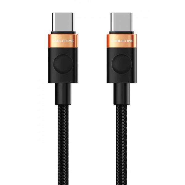 CABLETIME καλώδιο USB-C CT-CM60, 60W, 480Mbps, 1m, μαύρο - CABLETIME