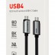 CABLETIME καλώδιο USB-C CT-USB4V2, USB4, 240W, 80Gbps, 8K/60Hz, 1m, μαύρο