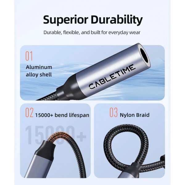 CABLETIME αντάπτορας USB-C σε 3.5mm CT-CMAUF-AG, γκρι - Σύγκριση Προϊόντων