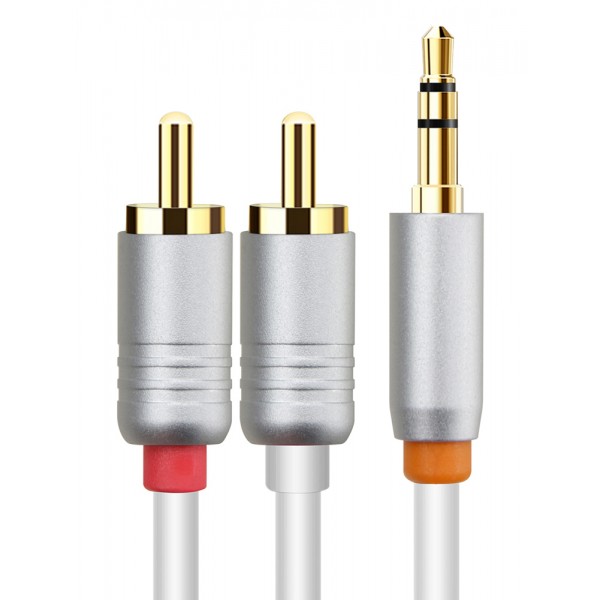CABLETIME καλώδιο ήχου 3.5mm σε 2x RCA CT-AV314-P12G, 3m, λευκό - Περιφερειακά