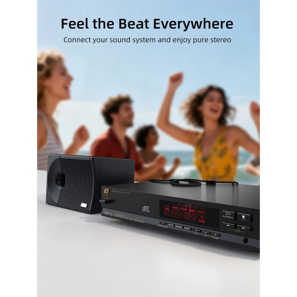 CABLETIME καλώδιο ήχου 2x RCA σε 2x RCA CT-RCA, 5m, μαύρο