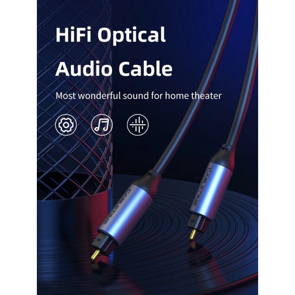 CABLETIME καλώδιο ήχου Toslink CT-AV380-P04GN, gold plated, 5mm, 1m, μαύρο