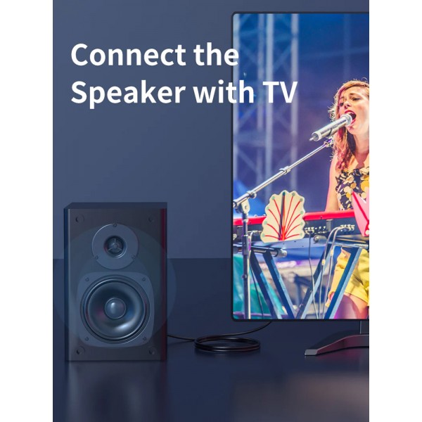 CABLETIME καλώδιο ήχου Toslink CT-AV380-P04GN, gold plated, 5mm, 1m, μαύρο