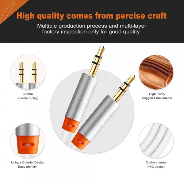 CABLETIME καλώδιο ήχου 3.5mm CT-AV311-P11G, gold plated, 3m, λευκό