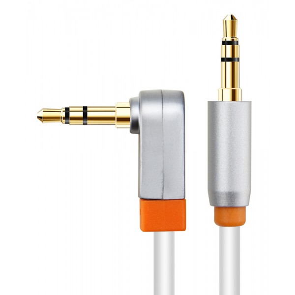 CABLETIME καλώδιο ήχου 3.5mm CT-AV311-P11RG, γωνιακό, gold plated, 3m, λευκό - Περιφερειακά