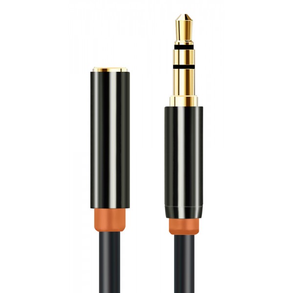 CABLETIME καλώδιο προέκτασης ήχου 3.5mm CT-AV311-P11FG, gold plated, 0.5m, μαύρο - Περιφερειακά