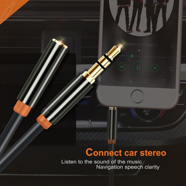 CABLETIME καλώδιο προέκτασης ήχου 3.5mm CT-AV311-P11FG, gold plated, 3m, μαύρο