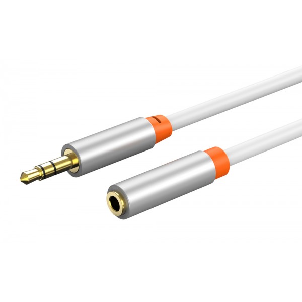 CABLETIME καλώδιο προέκτασης ήχου 3.5mm CT-AV311-P12G, gold plated, 1m, λευκό - Περιφερειακά