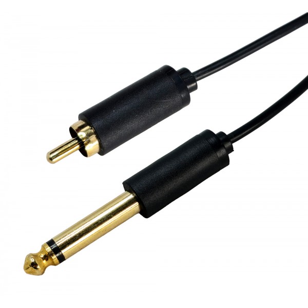 CABLETIME καλώδιο ήχου 6.35mm σε RCA AV323-11RCAG, 1.8m, μαύρο - Περιφερειακά