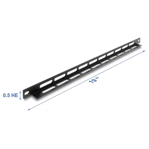 DELOCK cable management panel 67460 για rack 19", 0.5U, βάθος 22mm, μεταλλικό, μαύρο - Νέα & Ref PC