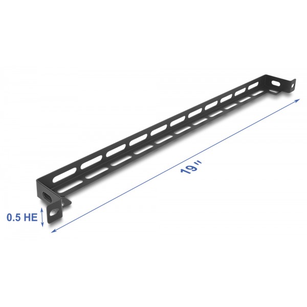 DELOCK cable management panel 67461 για rack 19", 0.5U, βάθος 50mm, μεταλλικό, μαύρο - Νέα & Ref PC