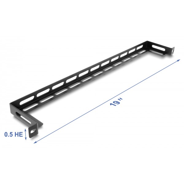 DELOCK cable management panel 67462 για rack 19", 0.5U, βάθος 80mm, μεταλλικό, μαύρο - Νέα & Ref PC
