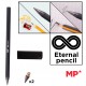 MP eternal μεταλλικό μολύβι PE560 με γόμα & 2x ανταλλακτικές μύτες, μαύρο