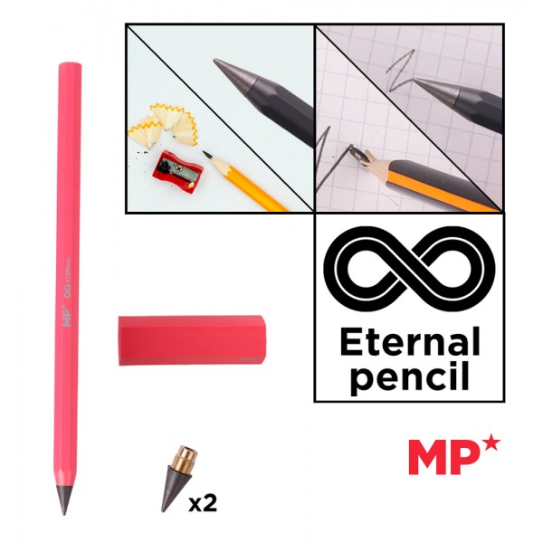 MP eternal μολύβι PE560 με γόμα & 2x ανταλλακτικές μύτες, ροζ - Αναλώσιμα - Είδη Γραφείου