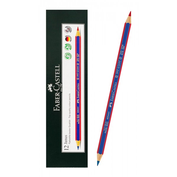 FABER CASTELL ξυλομπογιά με διπλή μύτη 224116000, εξάγωνο, μπλε/κόκκινο, 12τμχ - Είδη Γραφείου & Εξοπλισμός