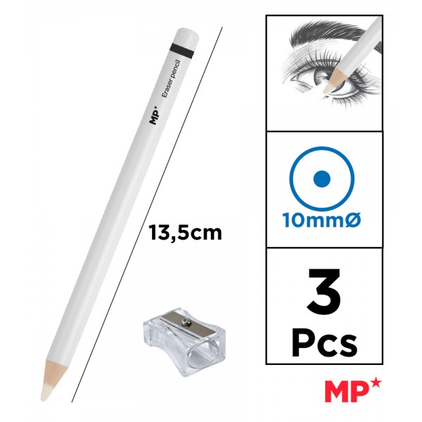 MP ξυλομπογιά PA1102 με ξύστρα, 5mm μύτη, στρογγυλό, λευκό, 2τμχ - Είδη Γραφείου & Εξοπλισμός