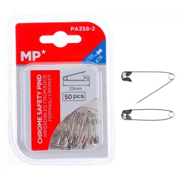 MP παραμάνες PA358-2, μεταλλικές, 25mm, ασημί, 50τμχ - Είδη Γραφείου & Εξοπλισμός