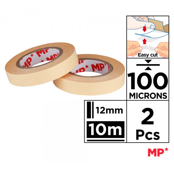 MP κολλητική ταινία διπλής όψεως PA512-01, 12mm, 10m, μπεζ, 2τμχ - MP