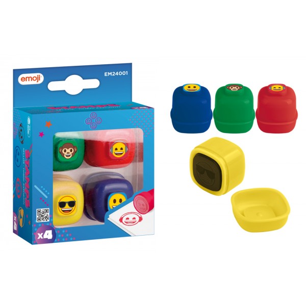 EMOJI παιδικές σφραγίδες EM24001, 4x σχέδια/χρώματα - Είδη Γραφείου & Εξοπλισμός