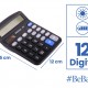 BEBASIC αριθμομηχανή S060, ηλιακό & μπαταρίας, 12 ψηφία, μαύρη