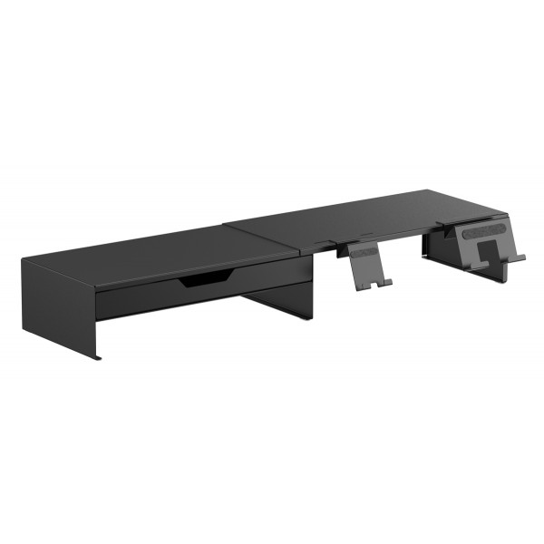 BRATECK επιτραπέζια βάση για οθόνη/laptop/smartphone/tablet STB-128-02 με συρτάρι, 13-32", έως 20kg, heavy duty, μαύρη - Βάσεις TV - Projectors - PC