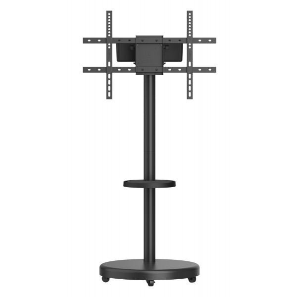 BRATECK βάση τηλεόρασης δαπέδου FS38-46TWE, 37-86", έως 50kg, με ράφι & cable management, ροδάκια, μαύρη