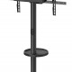 BRATECK βάση τηλεόρασης δαπέδου FS38-46TWE, 37-86", έως 50kg, με ράφι & cable management, ροδάκια, μαύρη