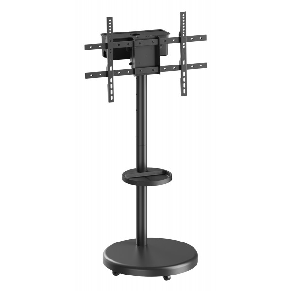 BRATECK βάση τηλεόρασης δαπέδου FS38-46TWE, 37-86", έως 50kg, με ράφι & cable management, ροδάκια, μαύρη - Βάσεις TV - Projectors - PC