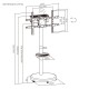 BRATECK βάση τηλεόρασης δαπέδου FS38-46TWE, 37-86", έως 50kg, με ράφι & cable management, ροδάκια, μαύρη