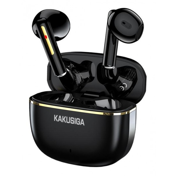 KAKUSIGA earphones με θήκη φόρτισης KSC-1482, True Wireless, 15mm, 35/300mAh, μαύρα - Ακουστικά - Bluetooth