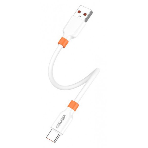KAKUSIGA καλώδιο USB-C σε USB KSC-1024, σιλικόνης, 5A, 480Mbps, 0.25m, λευκό - KAKUSIGA